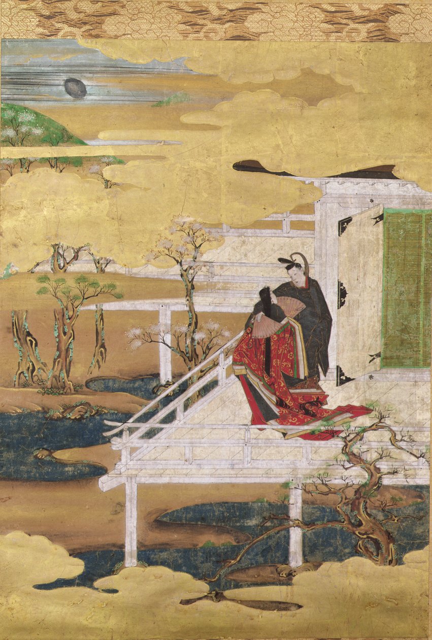 源氏物语的场景（纸上的墨色和金箔） 作者 日本学校
