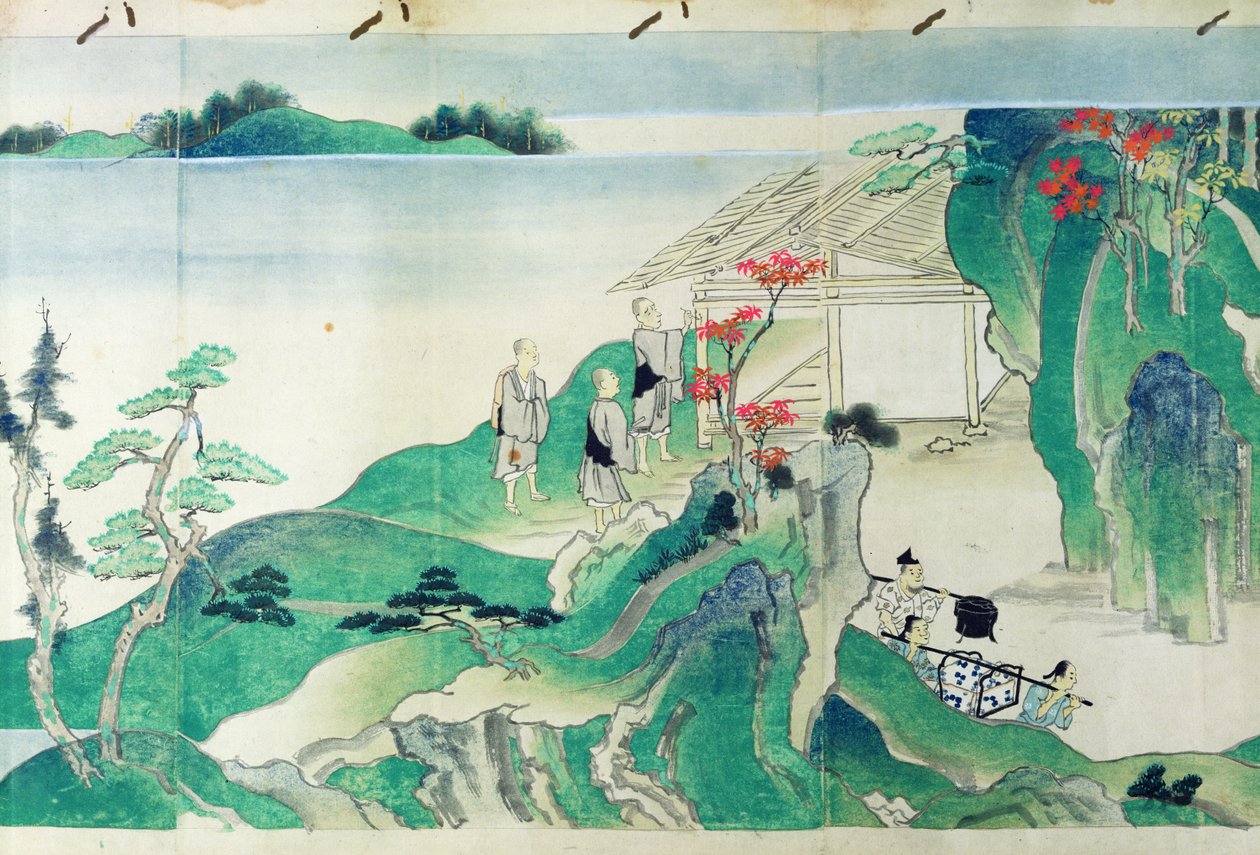 仆人，来自僧侣Ippen（1239-89）生活的插图历史（纸上wc） 作者 日本学校