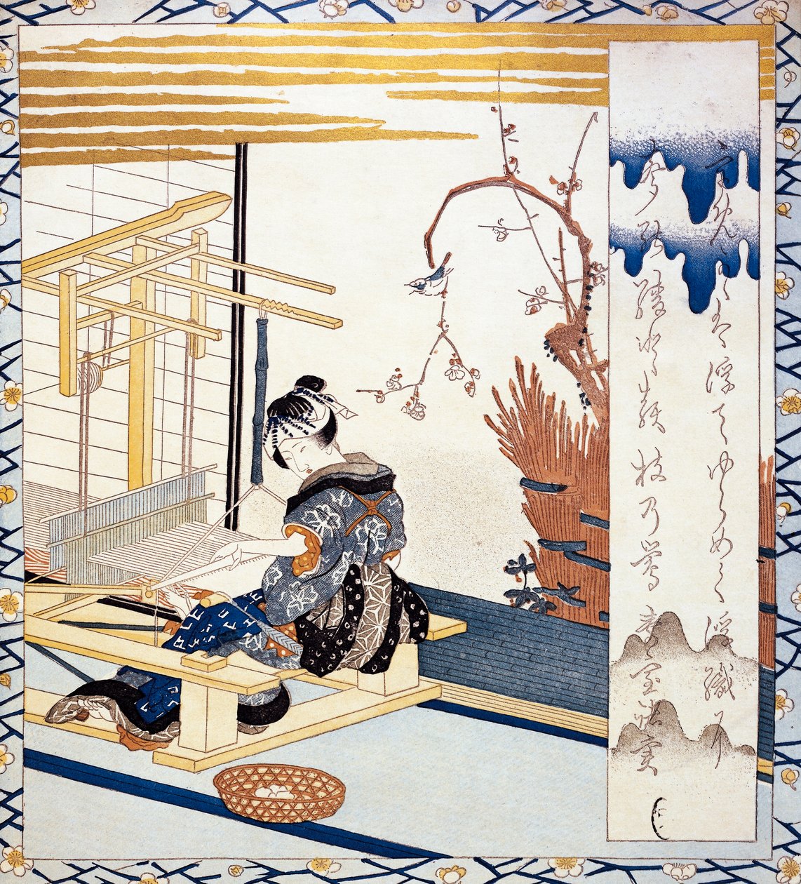 丝织品，日本妇女的插图 作者 日本学校