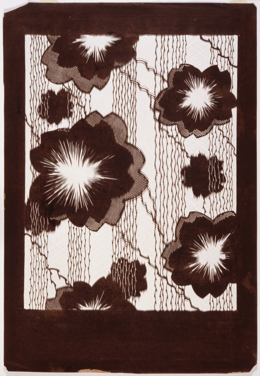 模板：芙蓉花和柳枝（纸） 作者 日本学校