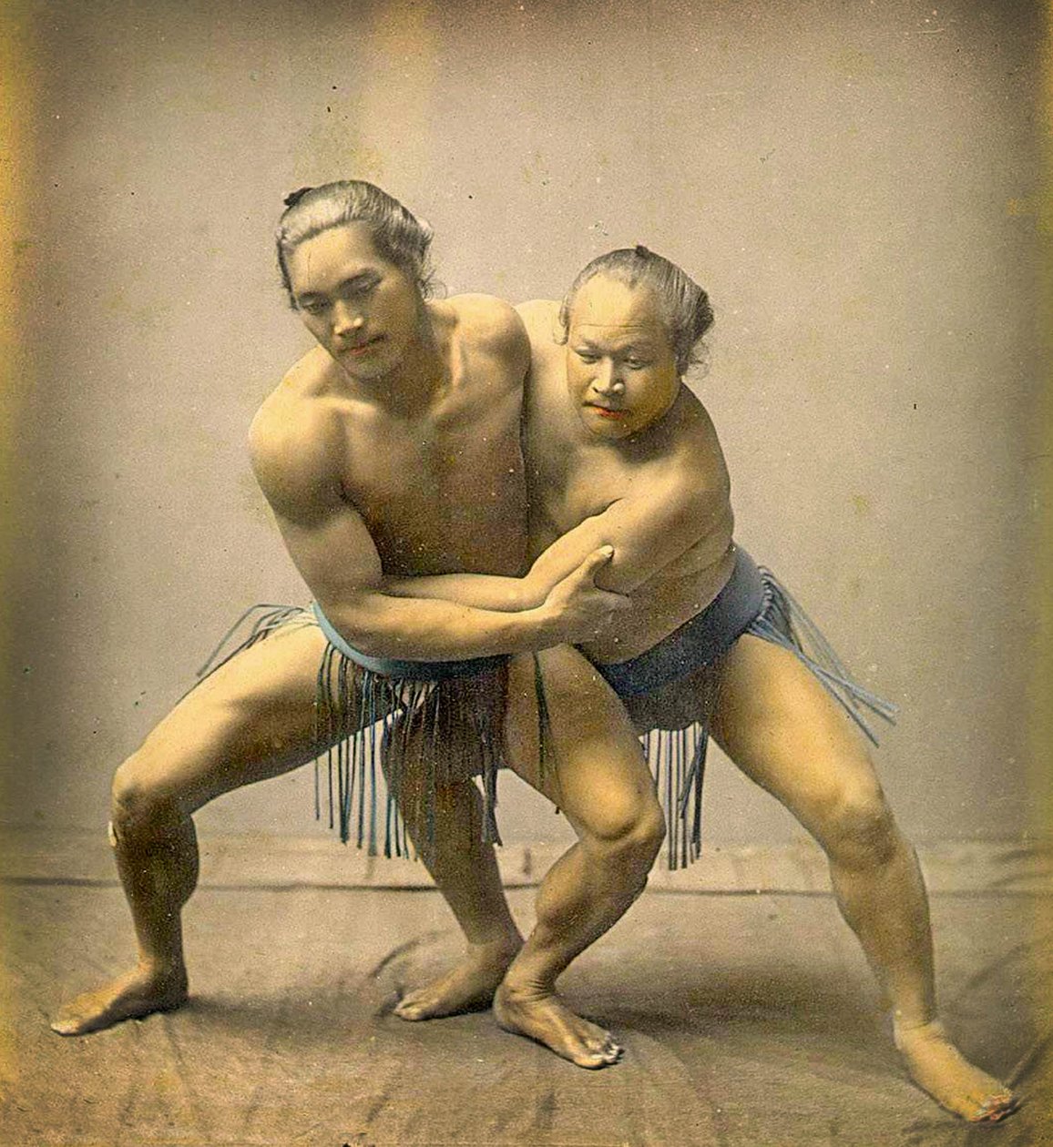 相扑选手，1880年 作者 日本学校