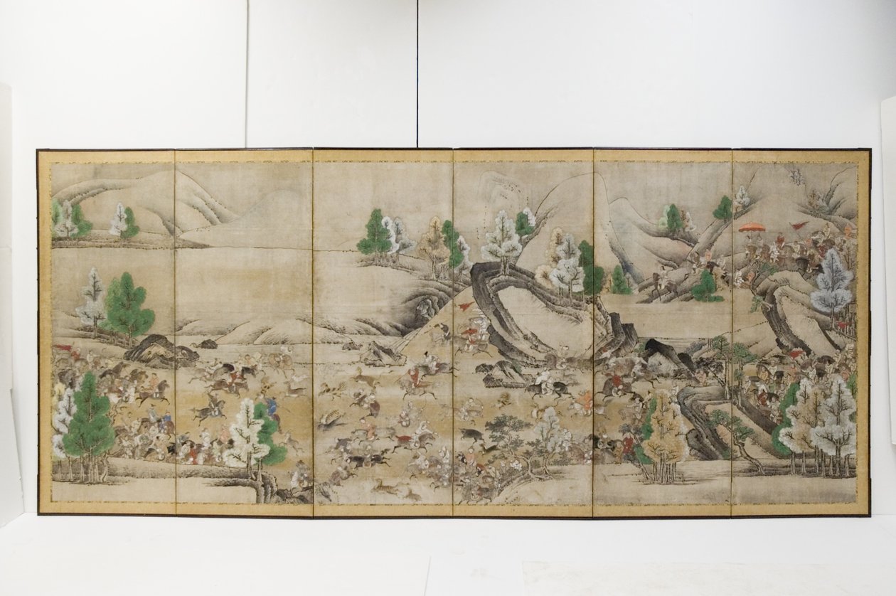 狩猎鞑靼（墨水、颜料、纸张） 作者 日本学校