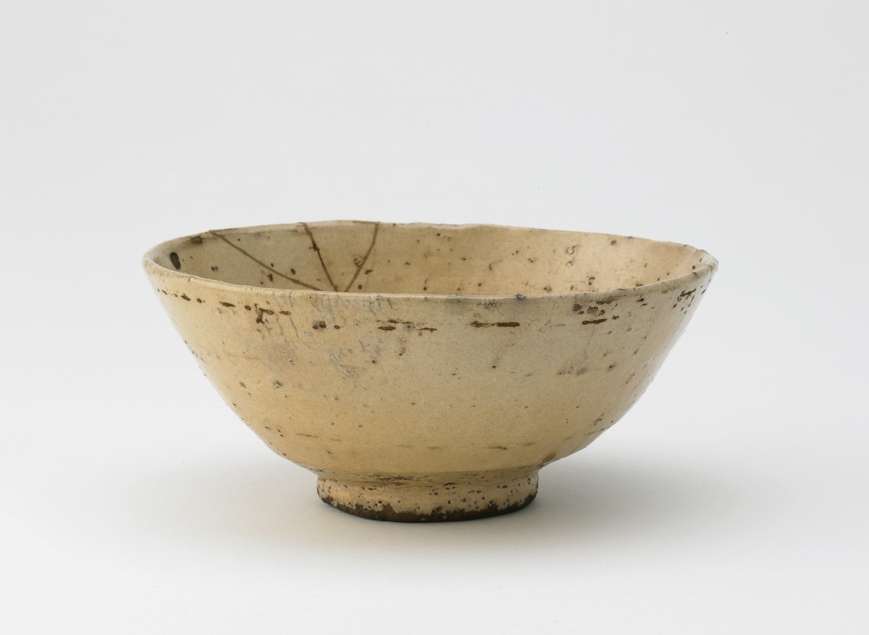 江户时代的茶碗，19世纪中叶（带有木灰釉的粗陶器） 作者 日本学校