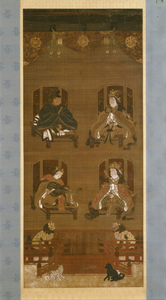 K？yasan寺庙群的四神，14世纪末，Nanbokuch？期间（1336-92），挂轴（墨水，颜色和金丝） 作者 日本学校