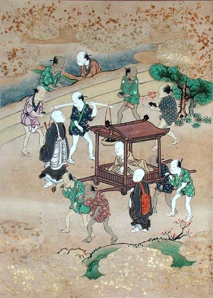 正觉和尚(1126-1235)乘坐甲子旅行(纸上水彩) 作者 日本学校