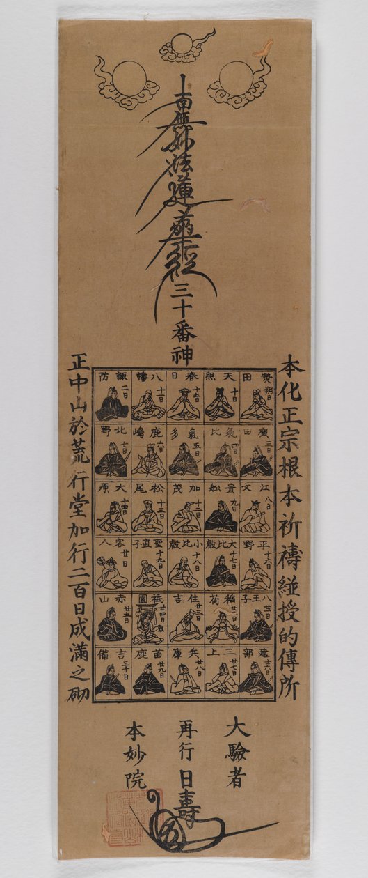 日莲教派的三十个神（木版画） 作者 日本学校