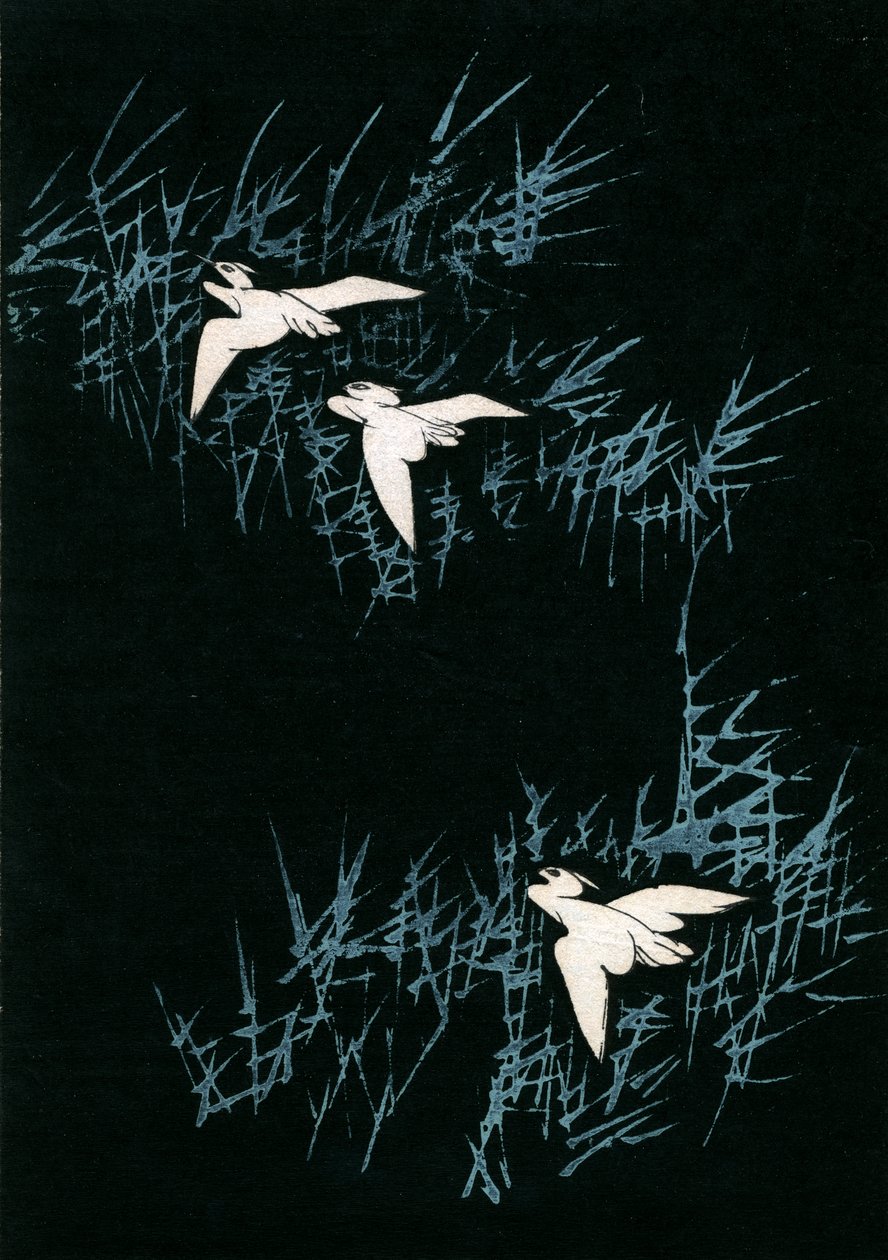 Three Cranes in a Black Landscape 作者 日本学校
