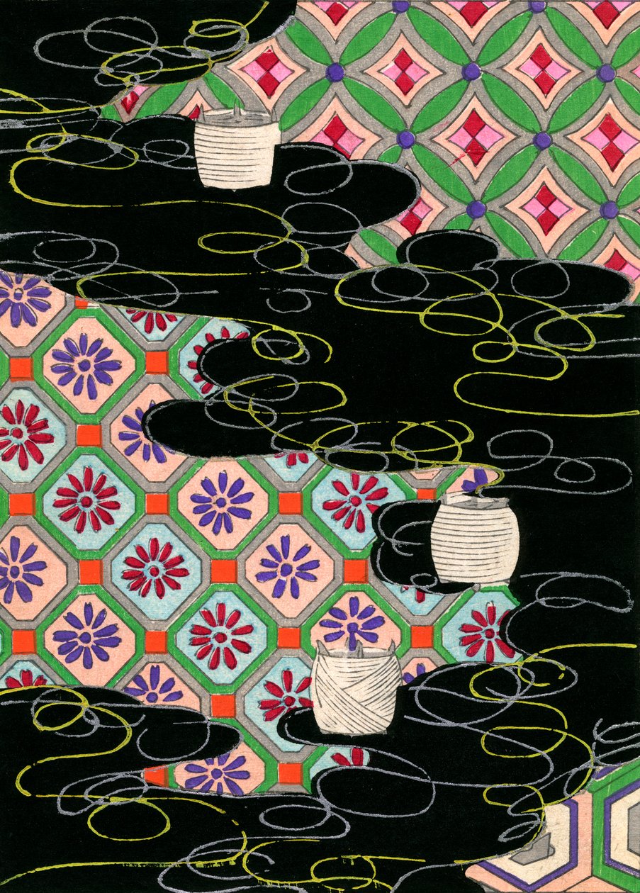 河上灯笼的木版画 作者 日本学校