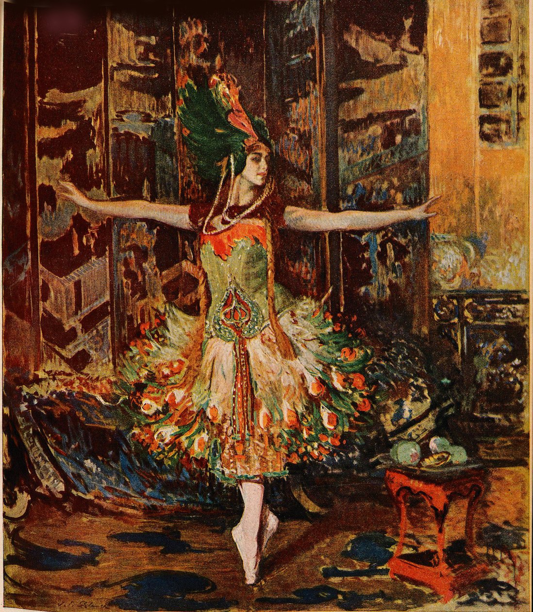 塔玛拉-卡尔萨维纳。青年》杂志的封面，1914年 作者 雅克·埃米尔·布兰奇