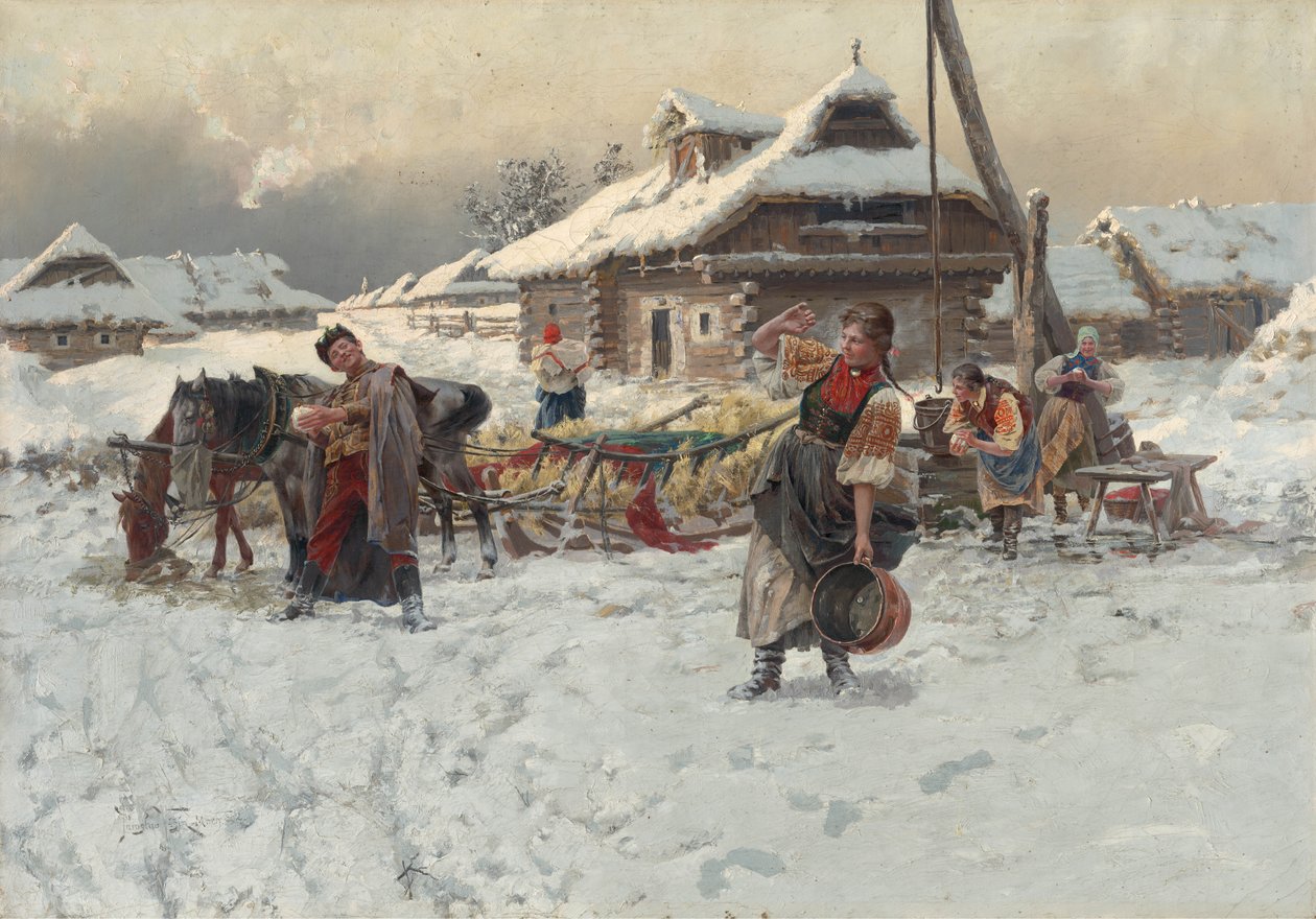 扔雪球，1892年。 作者 雅罗斯拉夫·维申
