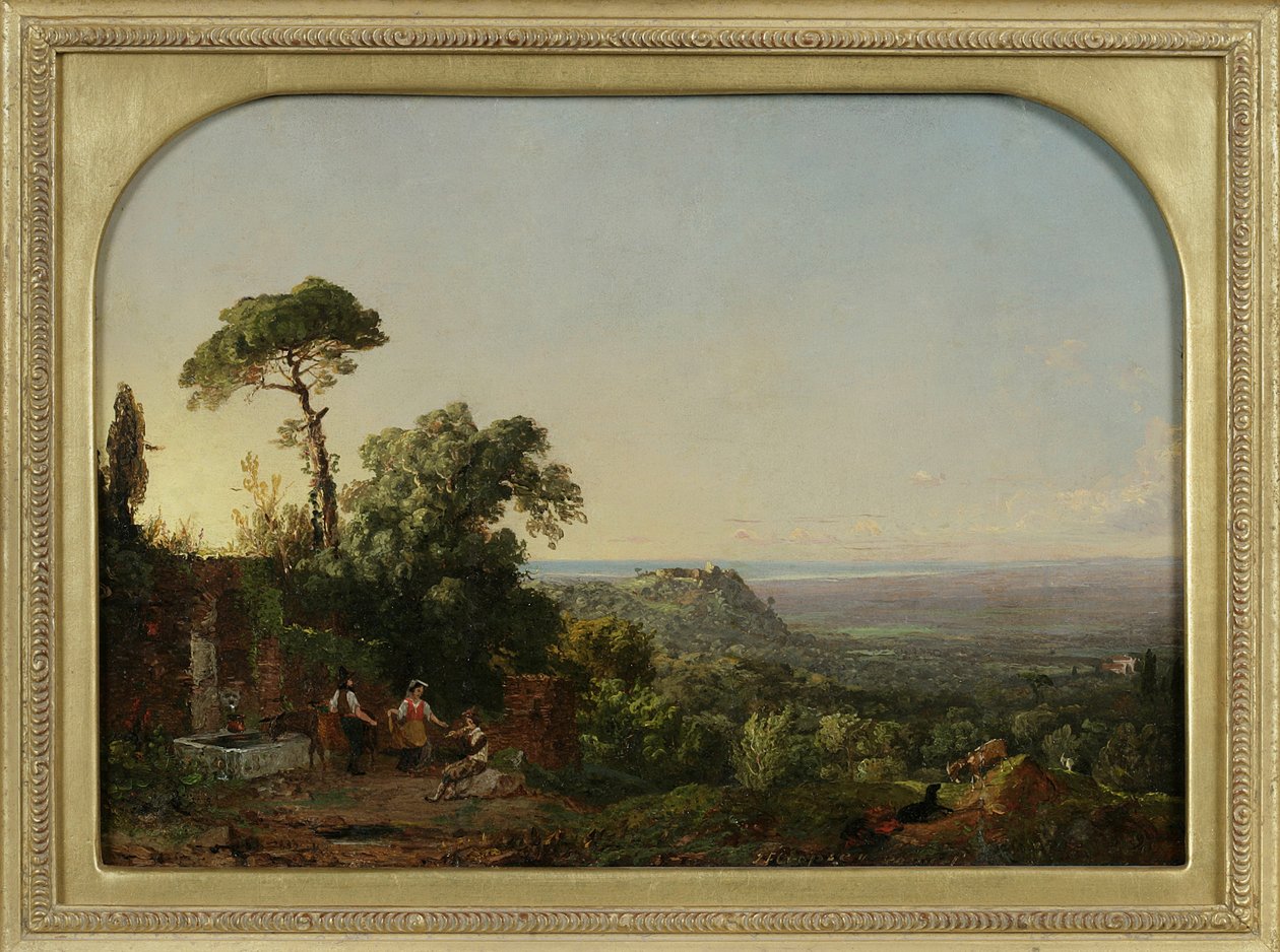 意大利风景，1847-49（纸上装油） 作者 贾斯珀·弗朗西斯·克罗普西
