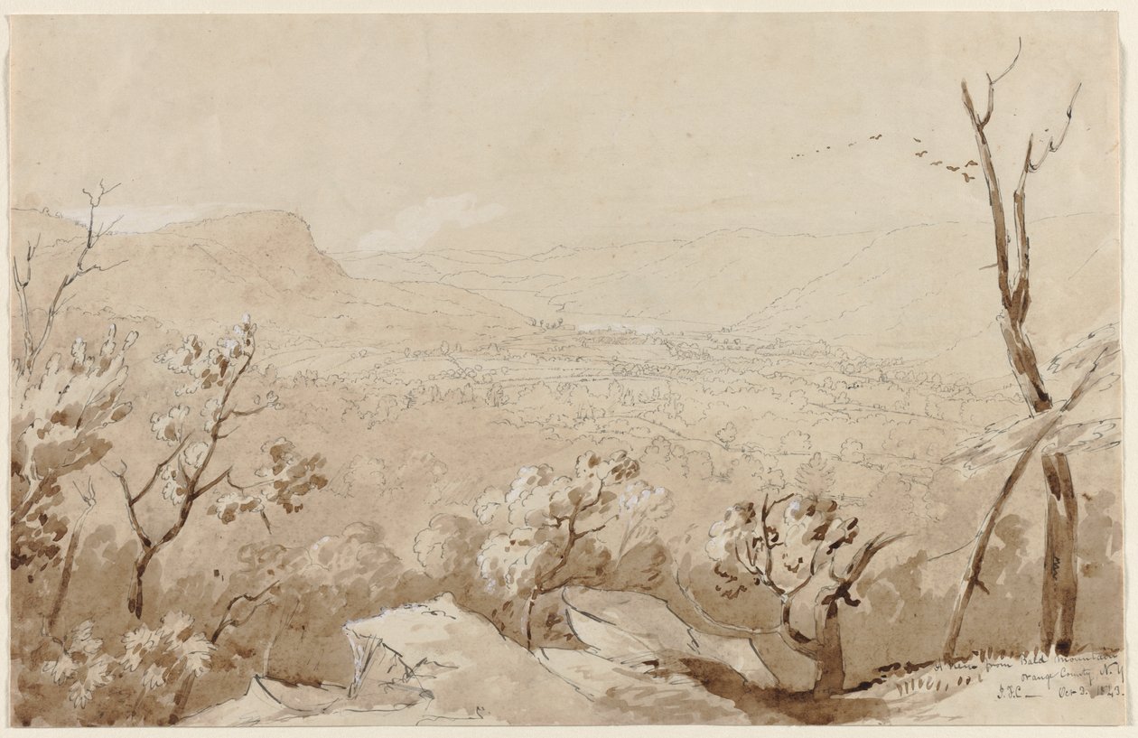 纽约州奥兰治县秃头山上的景色 作者 Jasper F. Cropsey