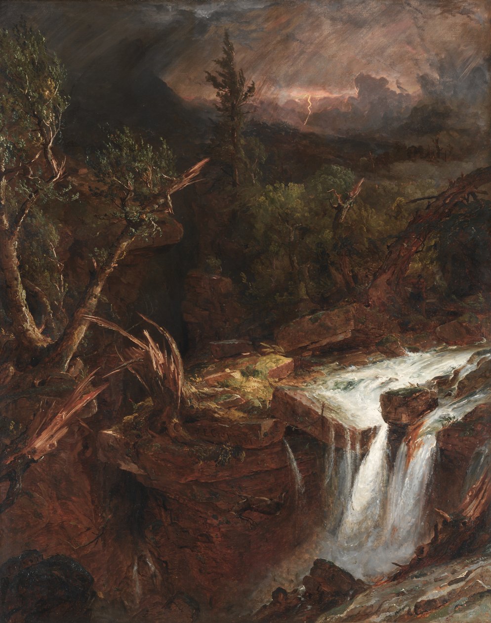 丁香 - 卡茨基尔山脉的风暴场景 作者 Jasper F. Cropsey