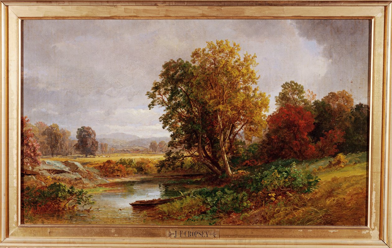 秋天风景，1882年 作者 贾斯珀·弗朗西斯·克罗普西