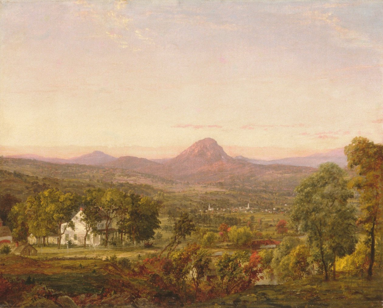 秋天风景，糖面包山，橙县，纽约，c.1870-75 作者 贾斯珀·弗朗西斯·克罗普西