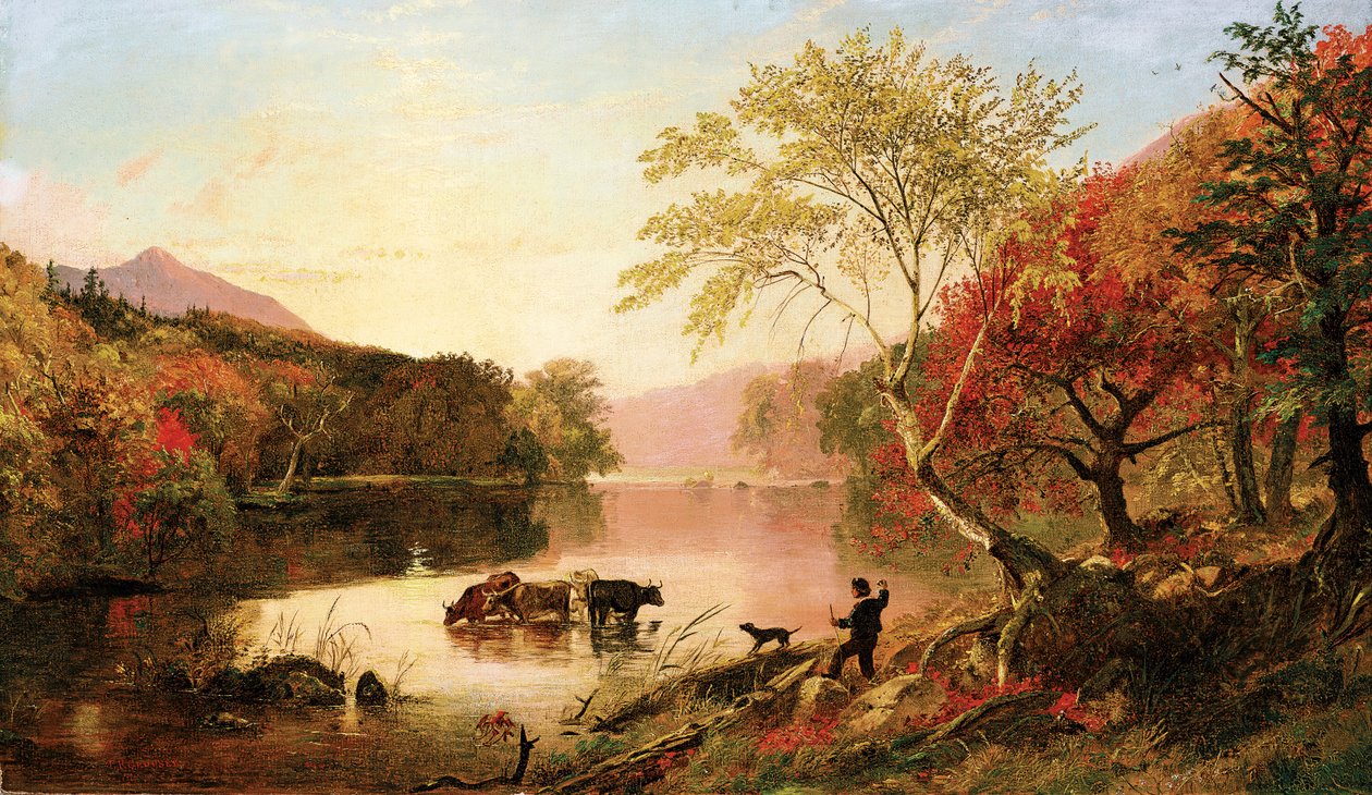 哈德逊河的秋天，约 1861 年（布面油画） 作者 贾斯珀·弗朗西斯·克罗普西