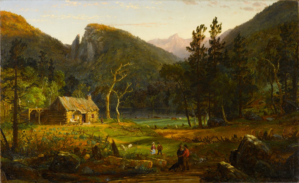 Eagle Cliff，Franconia Notch，新罕布什尔州，1858年（布面油画，安装在面板上） 作者 贾斯珀·弗朗西斯·克罗普西