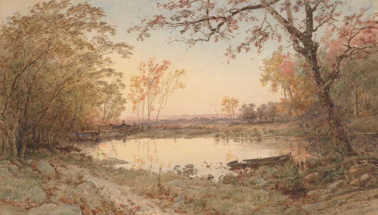 哈德逊河畔哈斯廷斯风景，1888年。 作者 贾斯珀·弗朗西斯·克罗普西