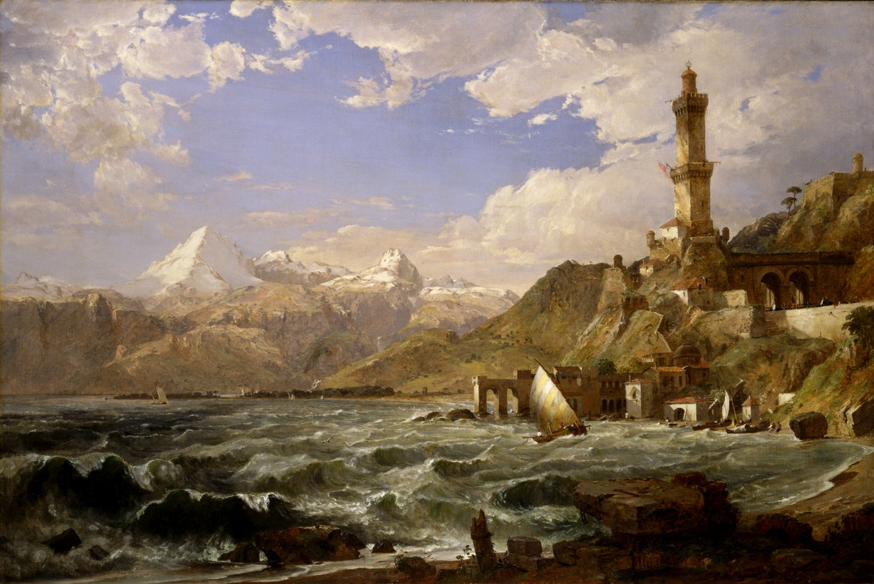 热那亚的海岸，1854年。 作者 贾斯珀·弗朗西斯·克罗普西