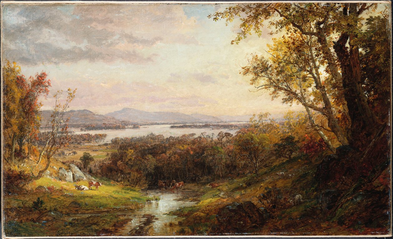 哈德逊河景观，1883年 作者 贾斯珀·弗朗西斯·克罗普西