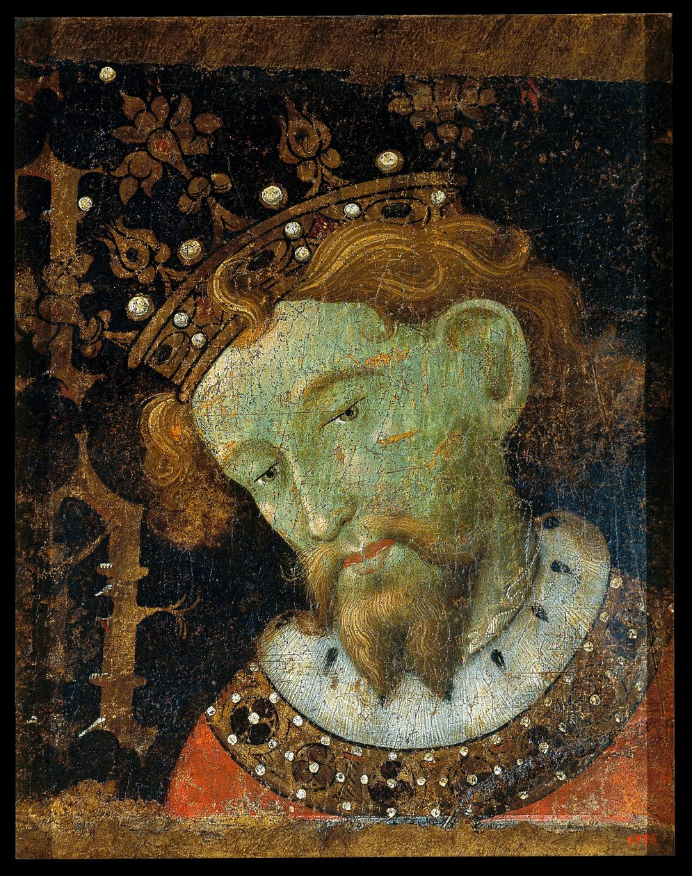 Alphonse III des Asturies, dit Le Grand - 阿拉贡国王阿方索三世（1265-1291） - Peinture de Jaume (Jaime) Mateu (1382-1452) - 1427 - Tempera on panel - 56,5x45,2 - 巴塞罗那加泰罗尼亚国家艺术博物馆 作者 乌梅·马特乌