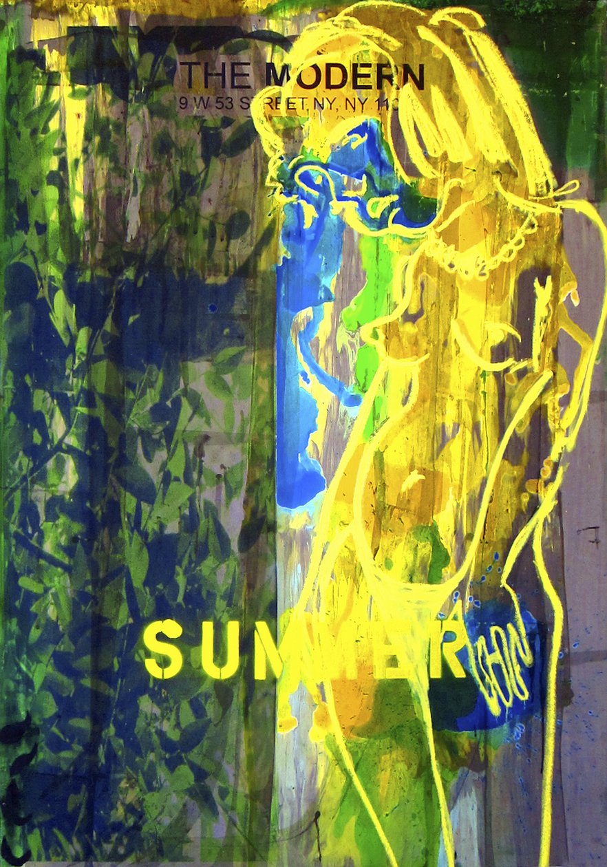 现代》，2012 年（水彩纸上的混合媒介，裱在面板上，背面印有食谱） 作者 杰·巴特勒
