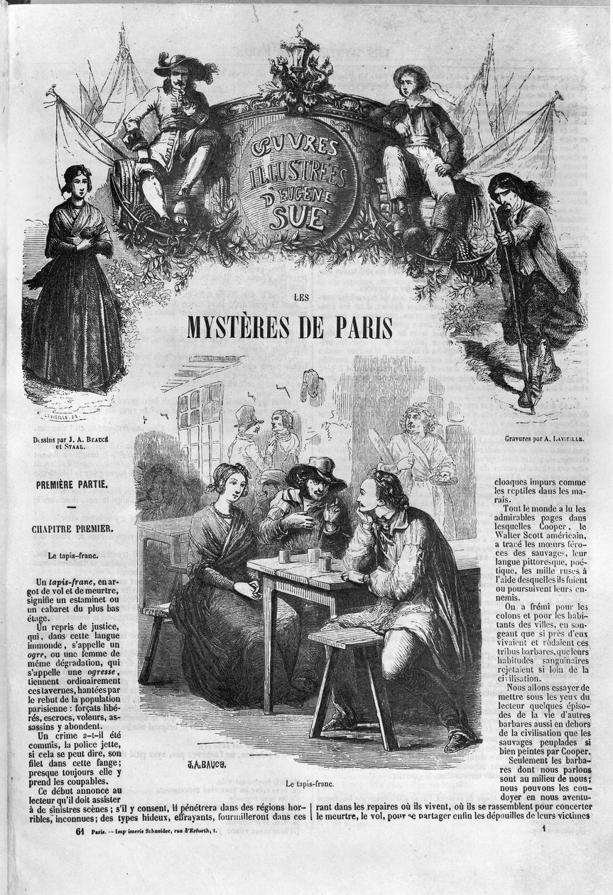 一个小酒馆，来自&39;Les Mysteres de Paris&39;的插图，由Eugene Sue（1804-57）出版，1851年出版，由Eugene Lavieille（1820-89）雕刻 作者 让·阿道夫·博斯