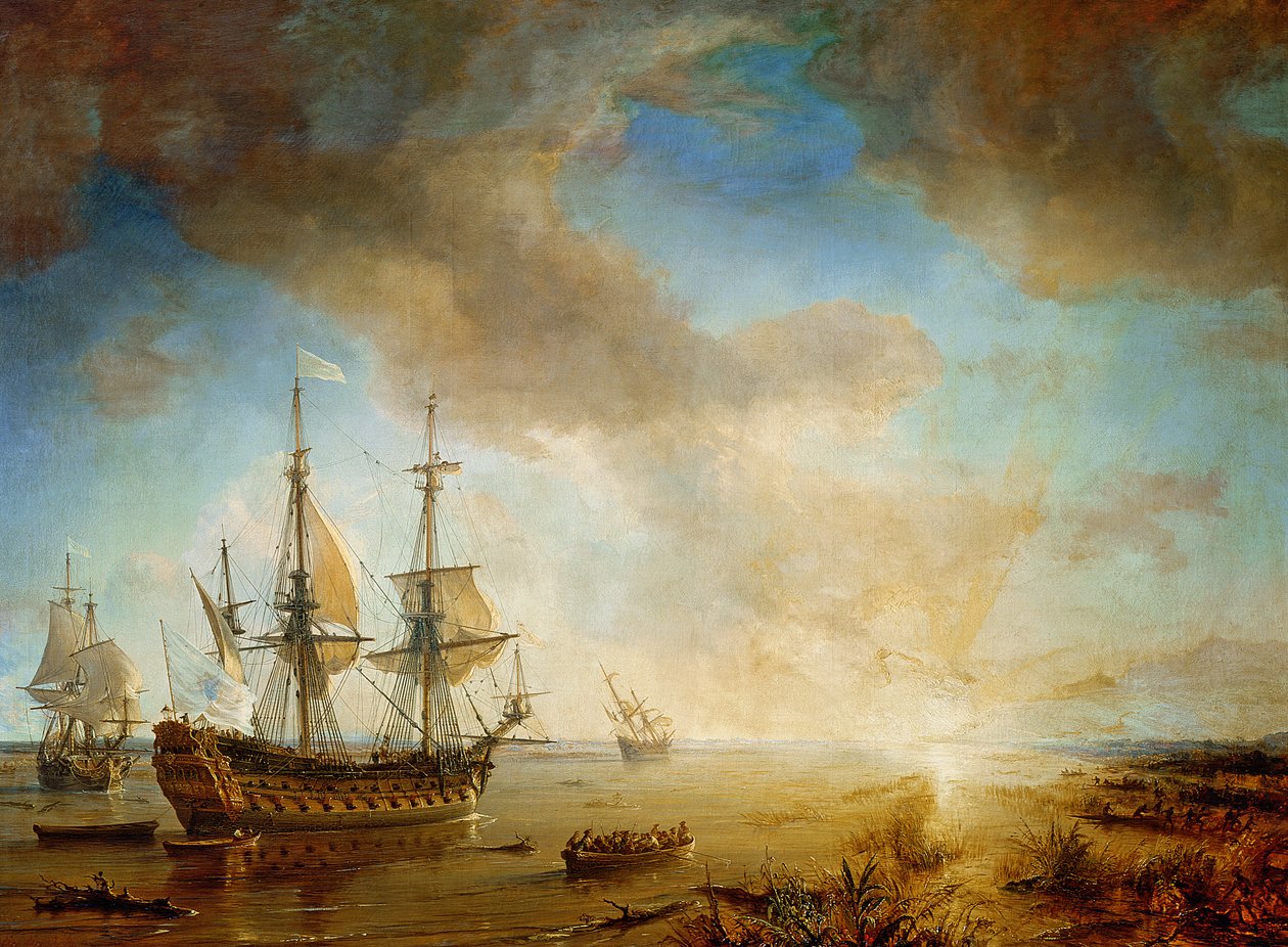 1844年，路易斯安那州罗伯特·卡维尔·德拉萨尔（1643-87）探险，1844年 作者 让·安托万·西奥多·古丁
