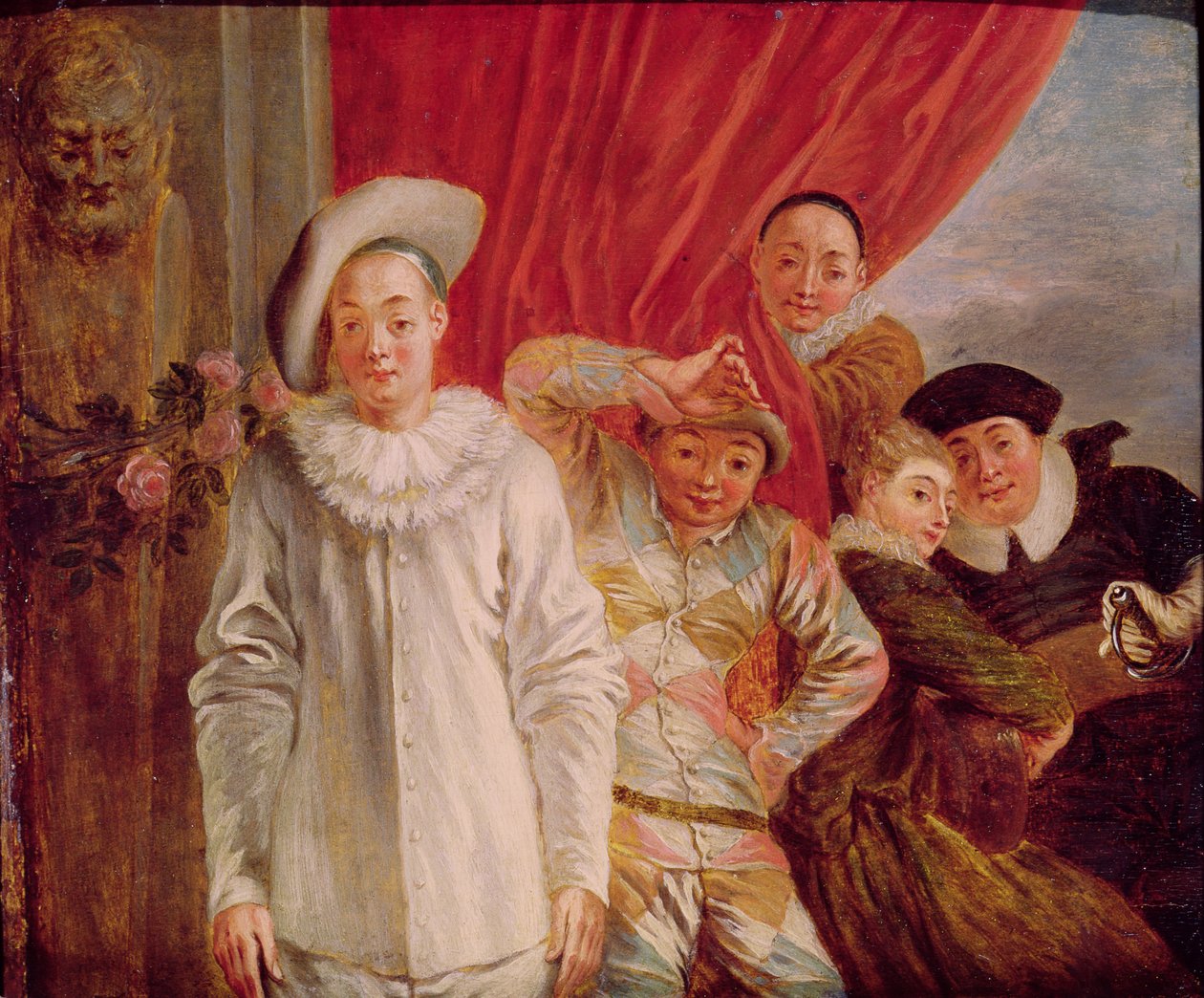 Comedie Italienne的演员 作者 让·安托万·沃托