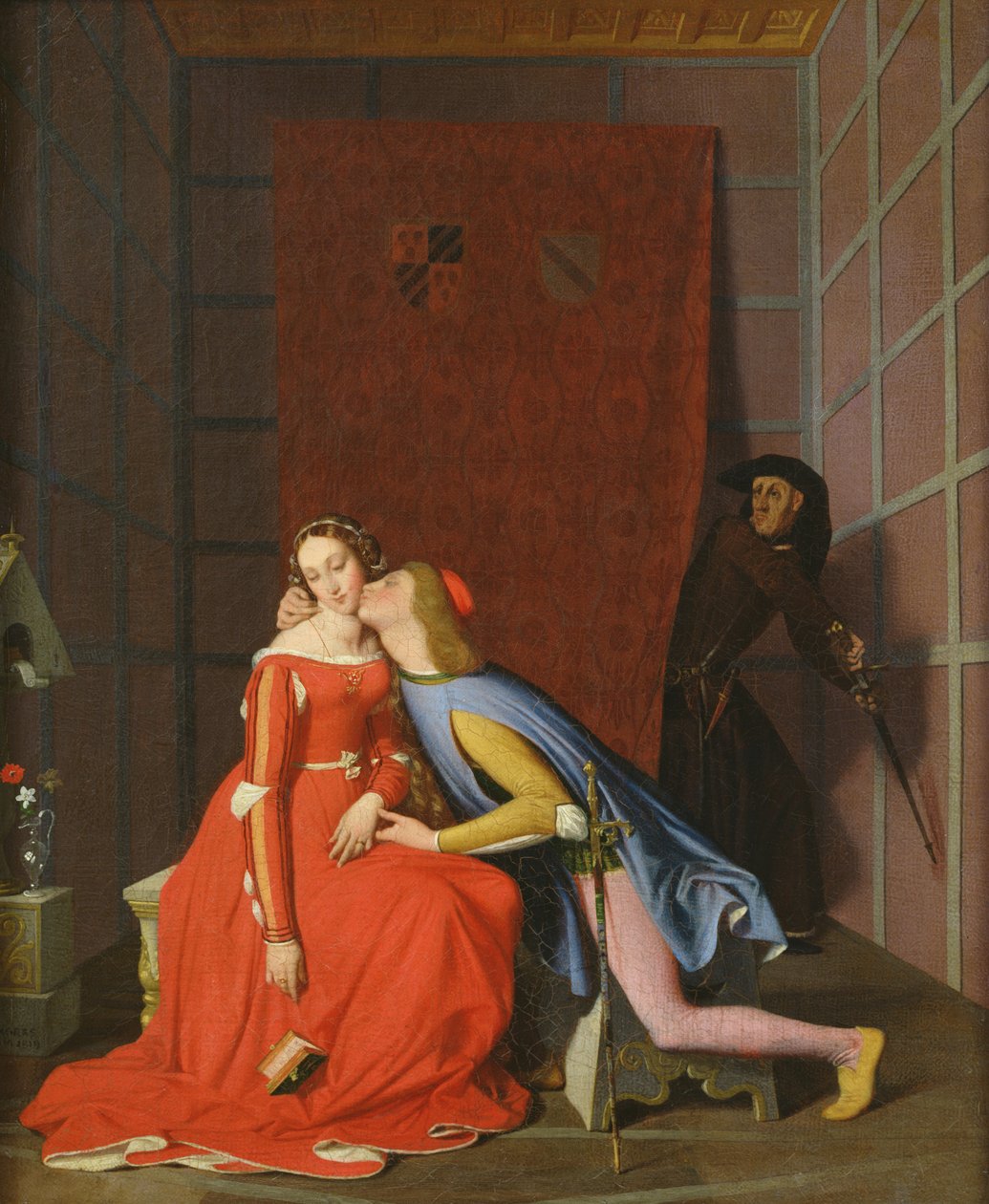 来自里米尼和Paolo Malatesta的Francesca，1819年 作者 让·奥古斯特·多米尼克·英格里斯