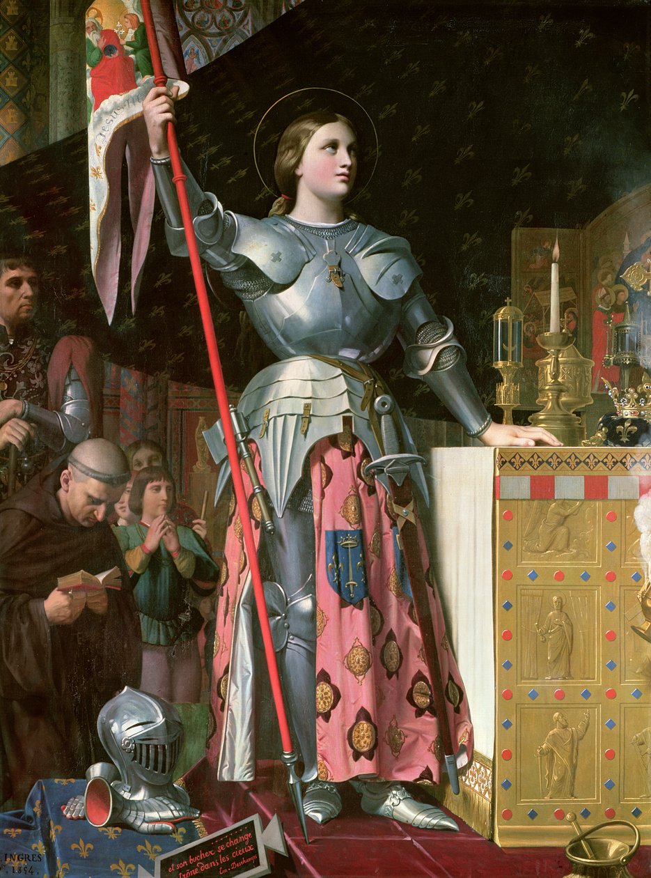 圣女贞德（1412-31）在查理七世国王加冕典礼（1403-61），1829年7月17日，1854年 作者 让·奥古斯特·多米尼克·英格里斯