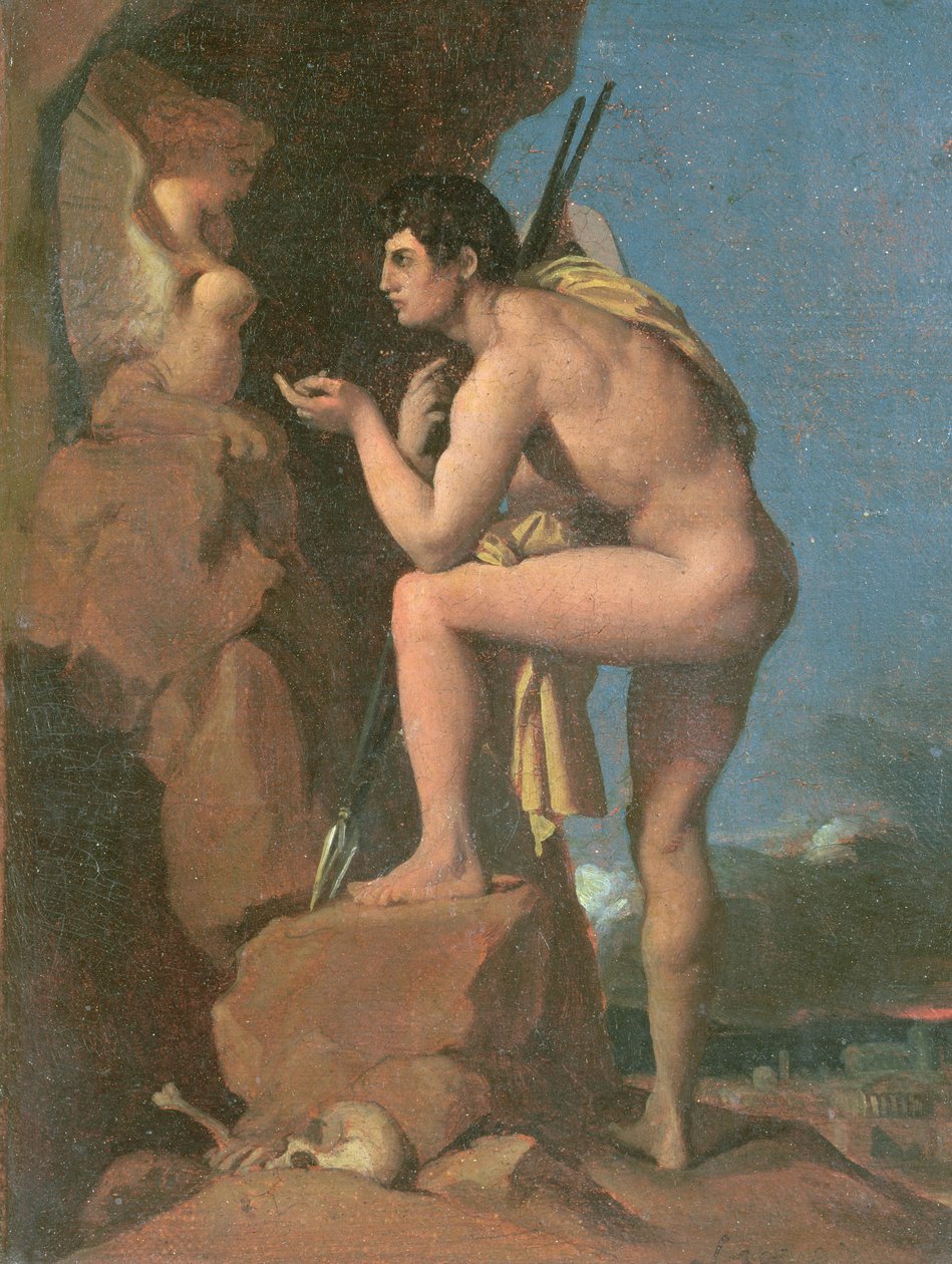 俄狄浦斯和狮身人面像，c.1826 作者 让·奥古斯特·多米尼克·英格里斯