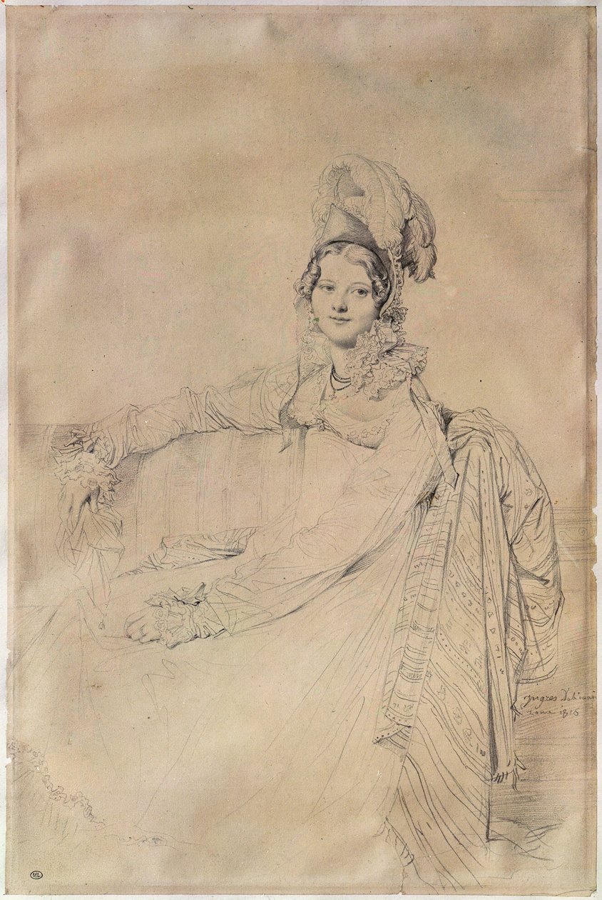 Louis-Nicolas-Marie Destouches女士的肖像（1787-1831）1816 作者 让·奥古斯特·多米尼克·英格里斯