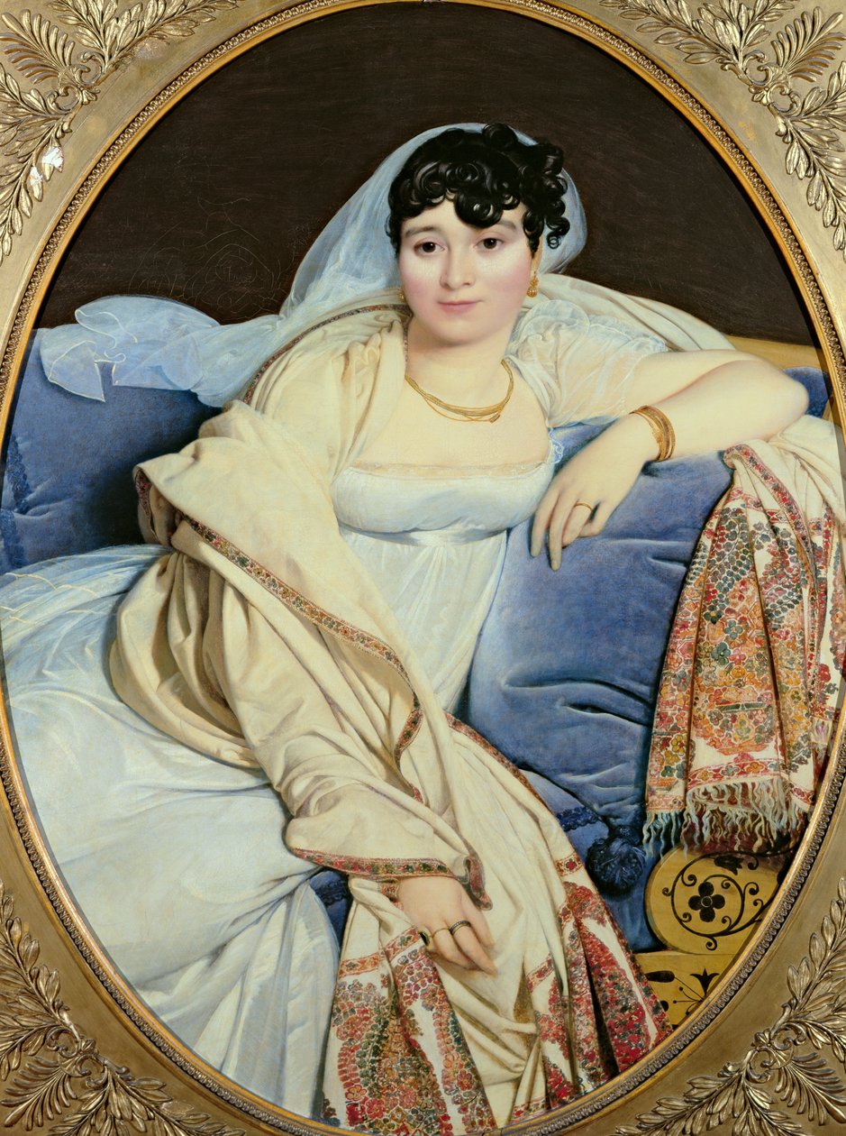 玛丽里维耶夫人的肖像（177374-1848）nea Marie Francoise Jacquette Bibiane Blot of Beauregard，1805 作者 让·奥古斯特·多米尼克·英格里斯