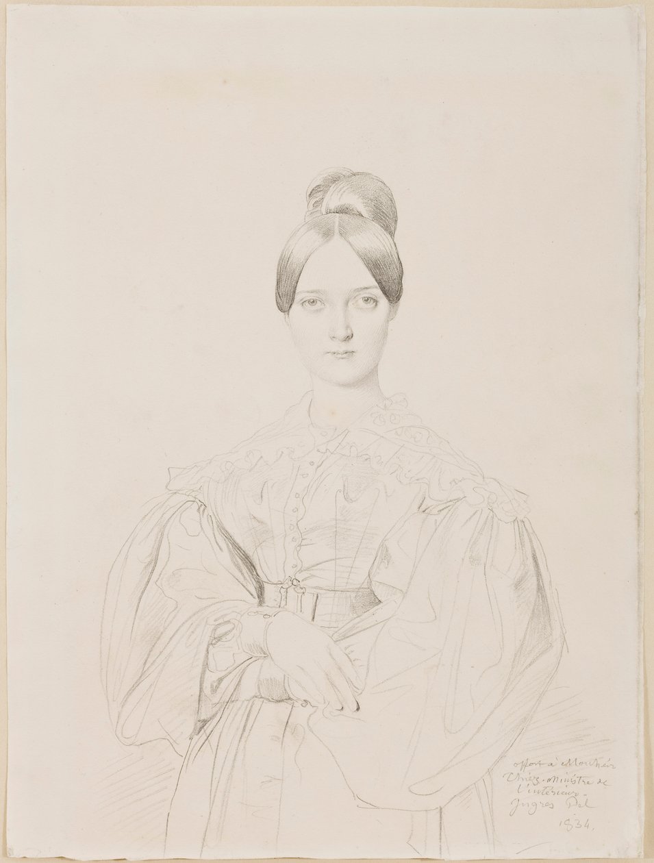 Thiers夫人的肖像，1834年（石墨铅笔在纸上） 作者 让·奥古斯特·多米尼克·英格里斯