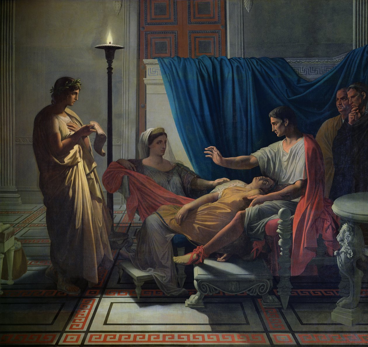 Virgil将埃涅伊德读到Livia，Octavia和Augustus，1812年 作者 让·奥古斯特·多米尼克·英格里斯
