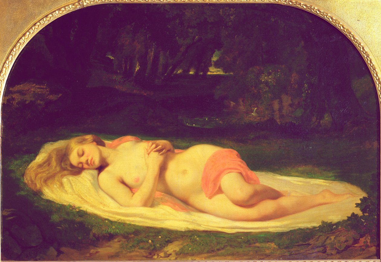 睡觉若虫，1844-49 作者 让·巴蒂斯特·安格·蒂西尔