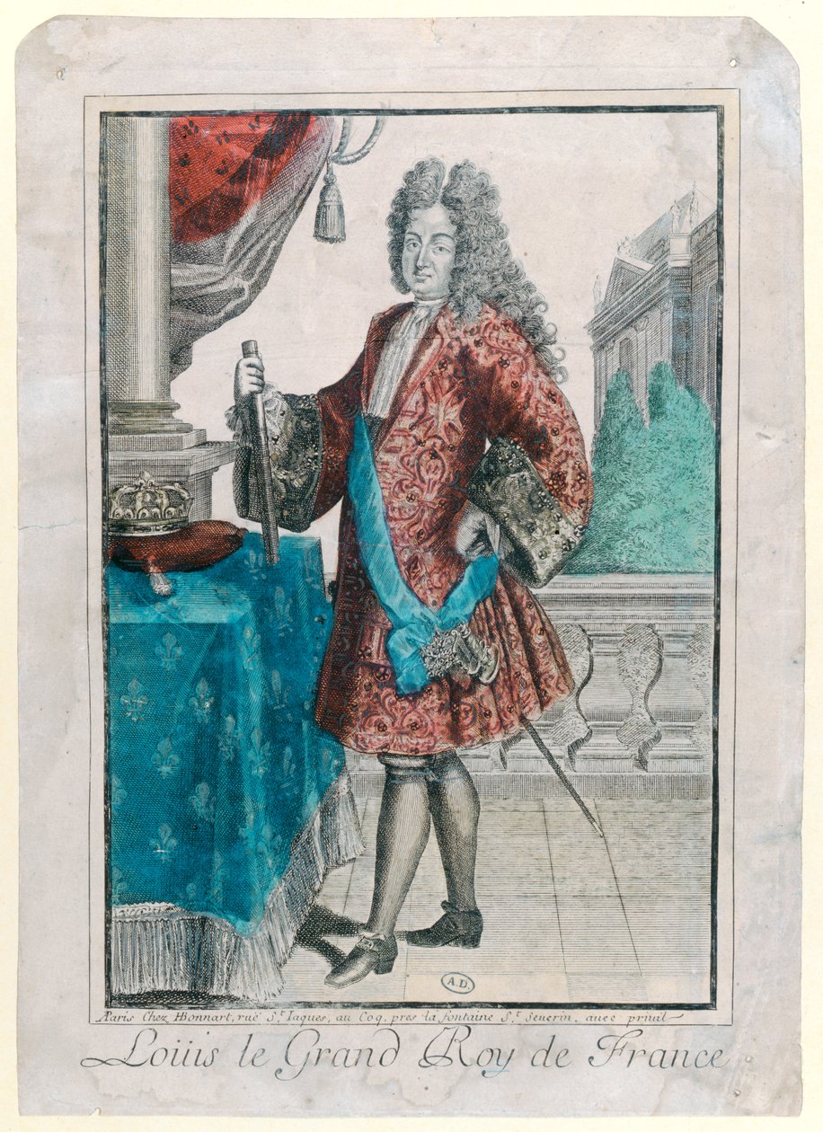 路易十四（1638-1715）法国国王，1695年（手工雕刻） 作者 让·巴蒂斯特·波纳特