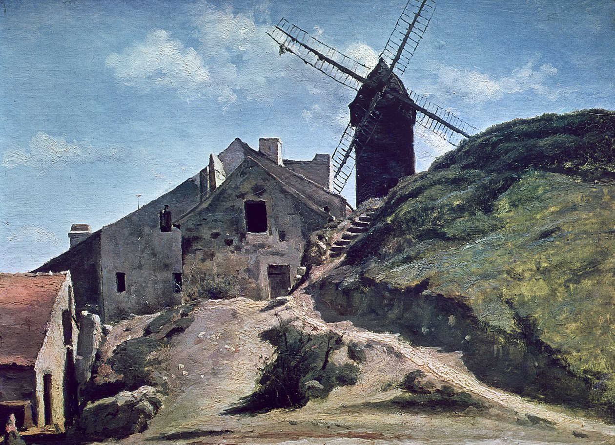 1840年至1845年在蒙马特的风车 作者 让·巴蒂斯特·卡米尔·科罗