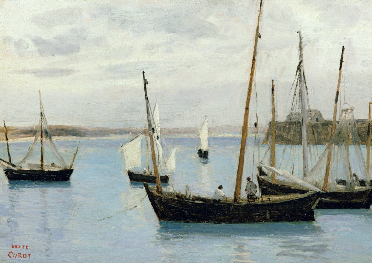 Granville，Fishing Boats，c.1860 作者 让·巴蒂斯特·卡米尔·科罗