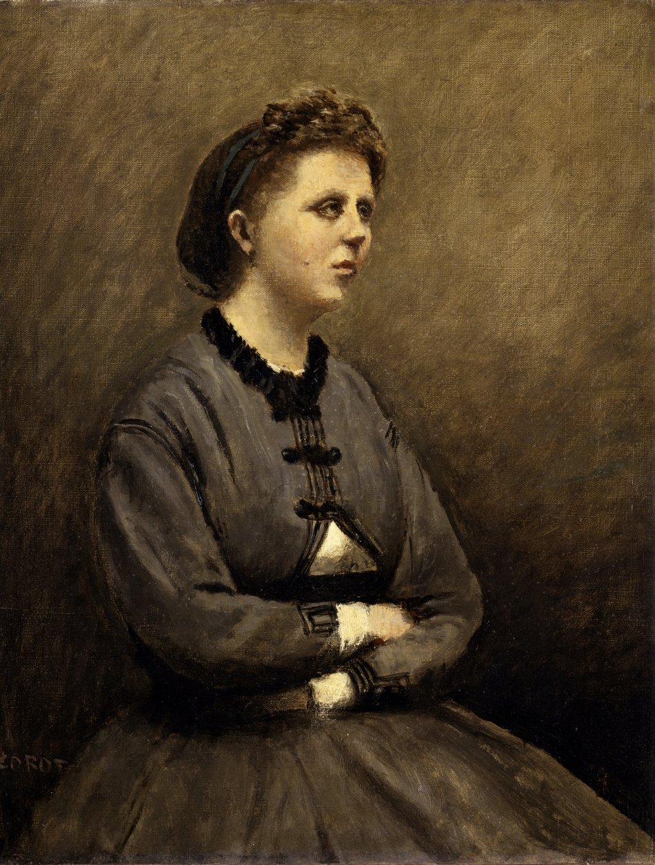 Mum de Larochenoire，画家的妻子 作者 让·巴蒂斯特·卡米尔·科罗