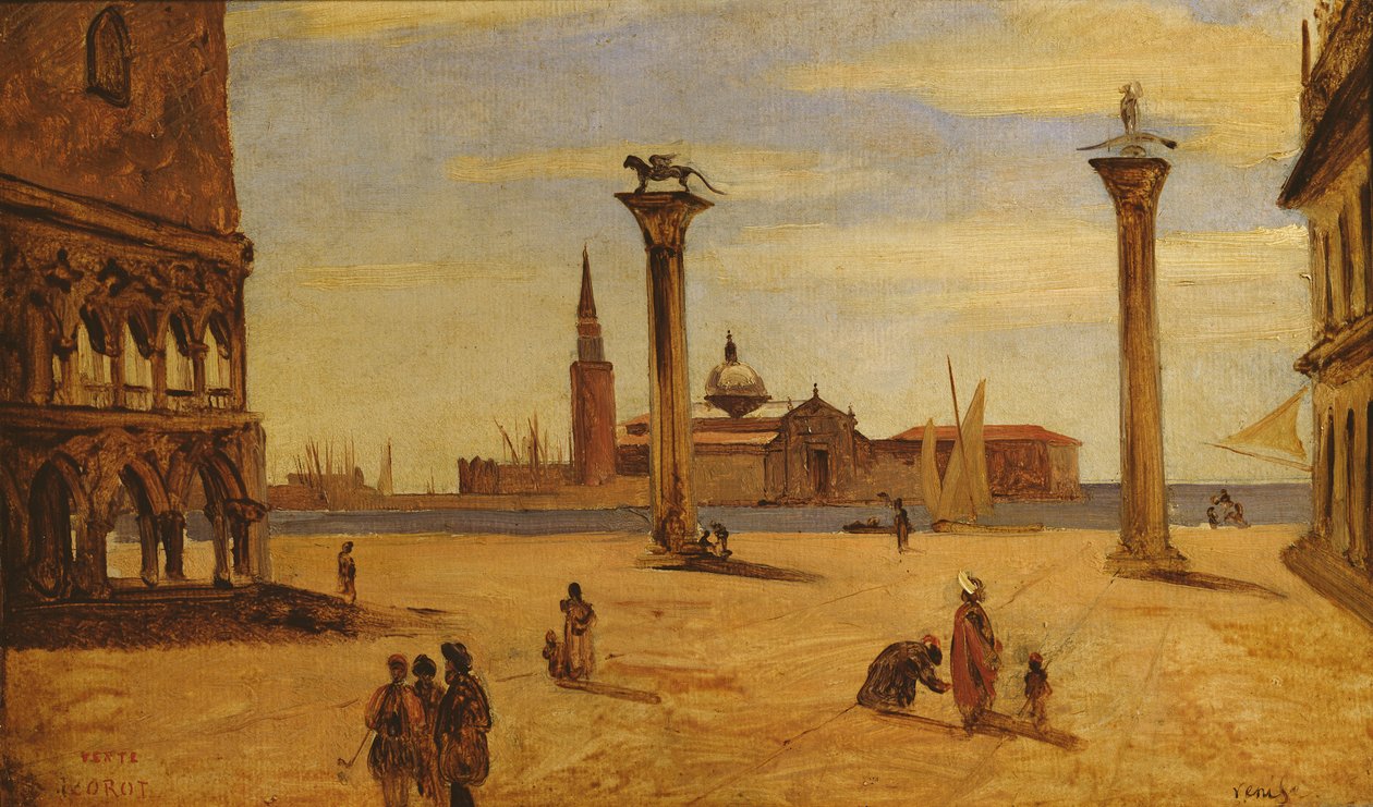 Piazzetta di San Marco，威尼斯，1828-34 作者 让·巴蒂斯特·卡米尔·科罗