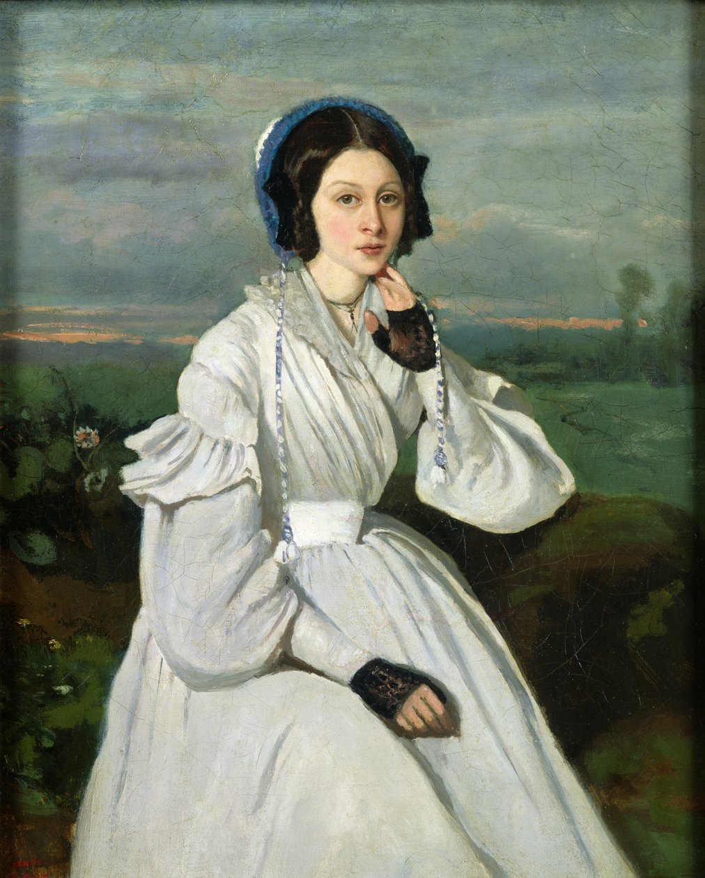 路易斯克莱尔Sennegon，未来夫人Charmois，1837年的肖像 作者 让·巴蒂斯特·卡米尔·科罗