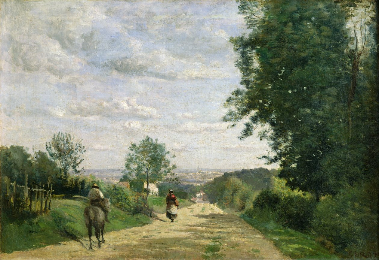 通往Sevres的道路，1858-59 作者 让·巴蒂斯特·卡米尔·科罗
