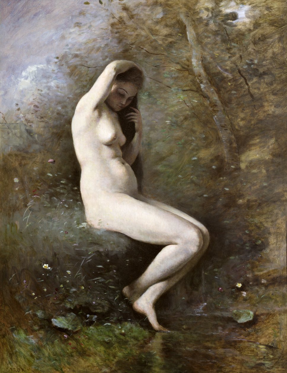 金星沐浴，c.1873-74 作者 让·巴蒂斯特·卡米尔·科罗