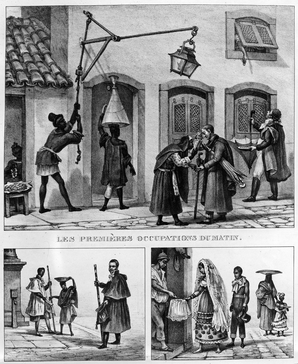 巴西的日常生活，来自&39;巴西游记&39;，由Thierry Freres绘制，1839年 作者 让·巴蒂斯特·德布雷特