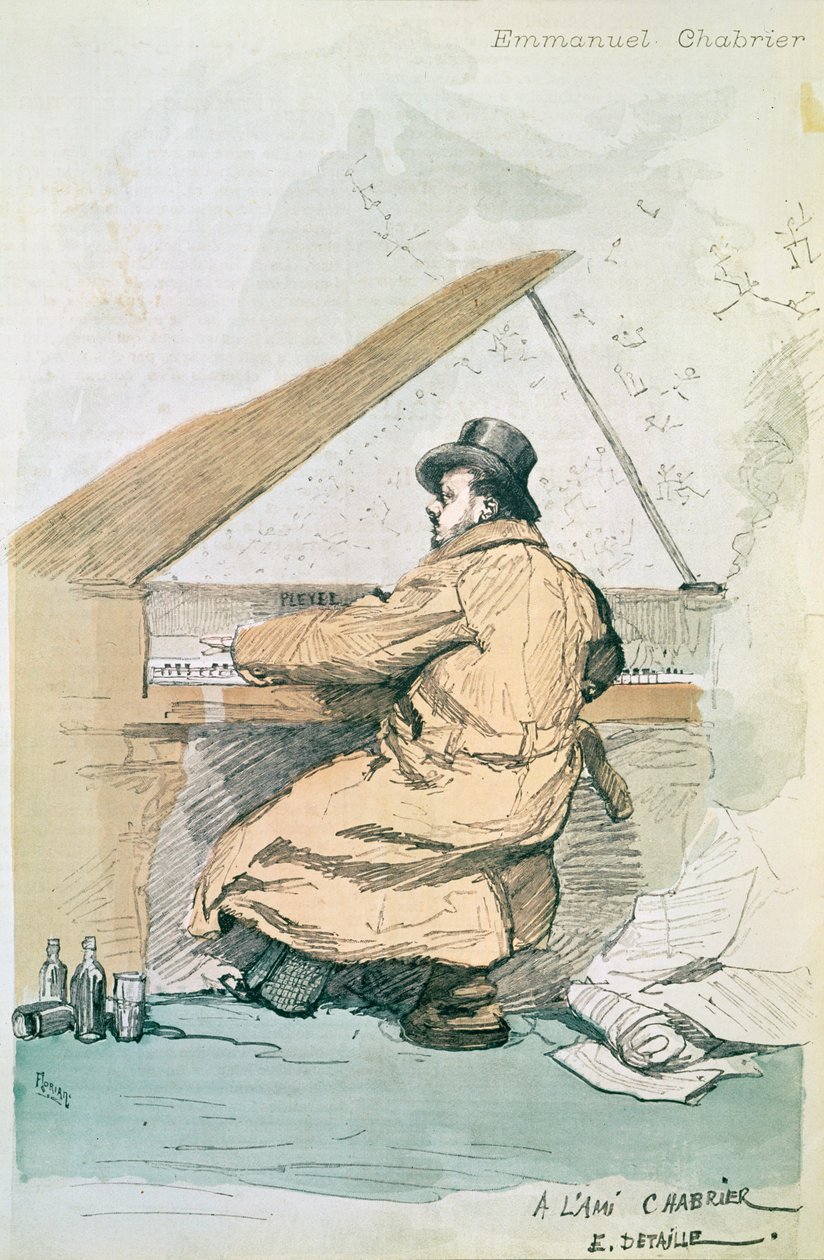 Emmanuel Chabrier，封面插图来自&39;La Revue Illustree&39;，由弗洛里安雕刻，1887年 作者 让·巴蒂斯特·爱德华·Detaille