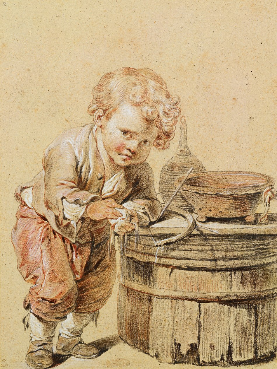男孩用破蛋，c。 1756 作者 让·巴蒂斯特·格鲁兹
