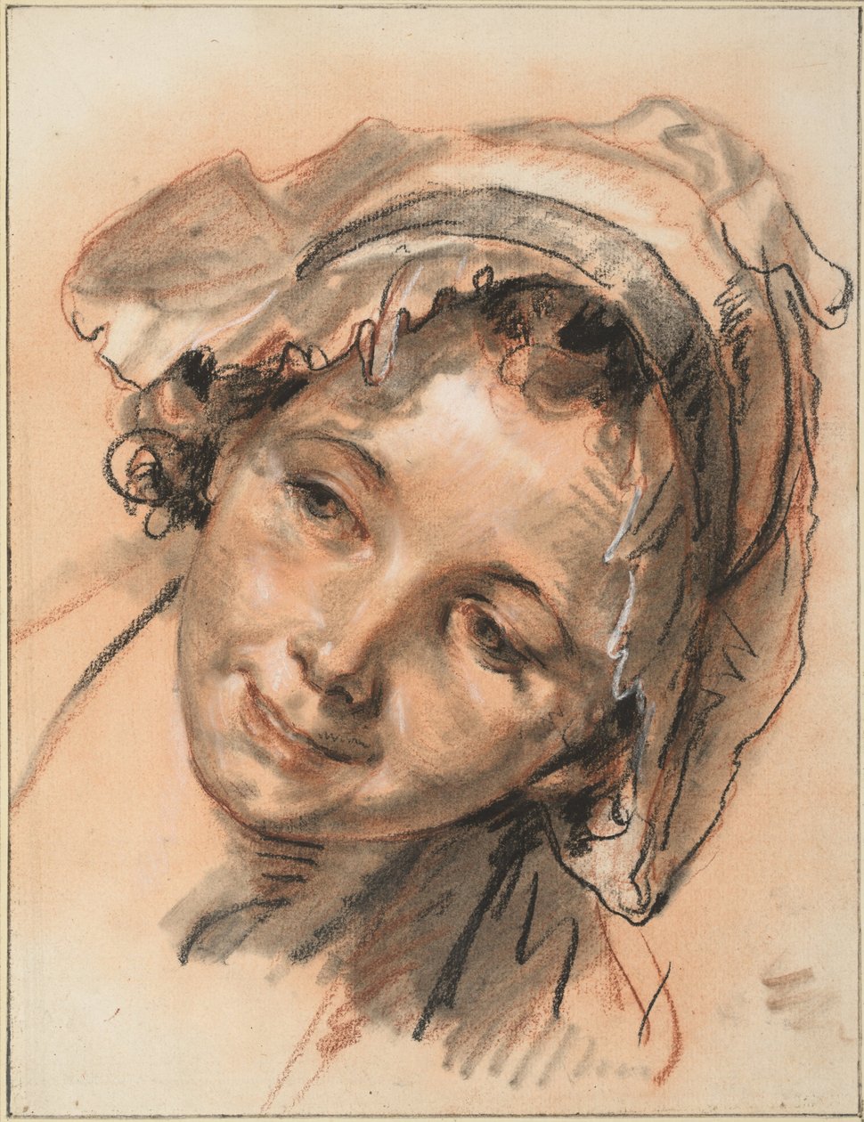 微笑女孩的头，c。 1765 作者 让·巴蒂斯特·格鲁兹