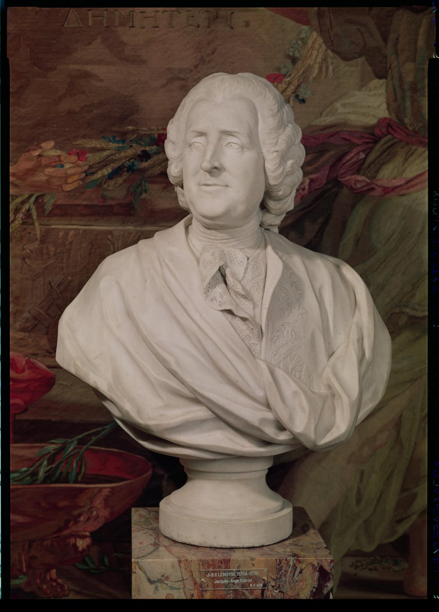 Jacques-Ange Gabriel的肖像半身像（1698-1782） 作者 让·巴蒂斯特二世·莱莫恩